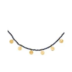 Collier Pierres Et Pastilles (lapis) -Jollia Soldes Magasin collier pierres pastille bleu