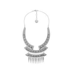 Collier Plastron Et Pics (argenté) -Jollia Soldes Magasin collier plastron argent pic shabada