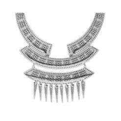 Collier Plastron Et Pics (argenté)