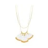 Collier Long Thalie 3 Plumes (blanc Et Doré) -Jollia Soldes Magasin collier plume blancdore