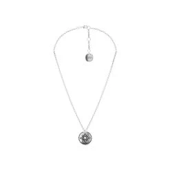 Collier Ethnique Solaire (argenté) -Jollia Soldes Magasin collier rond etoile argente 1