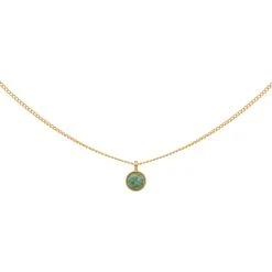 Collier Pendentif Rond Pierre (amazonite)