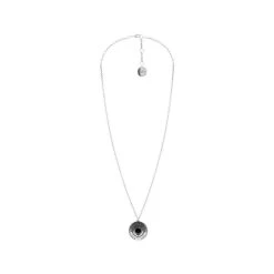 Collier Cercle Et Pierre (agate) -Jollia Soldes Magasin collier rond pierre noire 1
