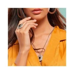 Collier Cercle Et Pierre (agate) -Jollia Soldes Magasin collier rond pierre noire porte 1