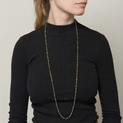 Sautoir Perles Fines Turquoise Africaine (doré) -Jollia Soldes Magasin collier sautoir perle turquoise 1