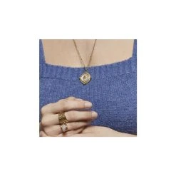 Collier Long Médaille Soleil (nacre) -Jollia Soldes Magasin collier siloe 2