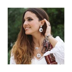 Collier Ethnique Solaire (argenté) -Jollia Soldes Magasin collier solaire argente