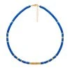 Collier Surfeur Disques (bleu) -Jollia Soldes Magasin collier surfeur disques pierres bleu