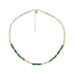 Collier Surfeur Pierres (turquoise Africaine/amazonite)