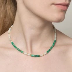 Collier Surfeur Pierres (turquoise Africaine/amazonite) -Jollia Soldes Magasin collier surfeur perles pierres turquoise 1