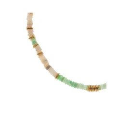 Collier Surfeur Pierres Fines (opale Verte/blanc) -Jollia Soldes Magasin collier surfeur pierre opale vert