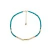 Collier Surfeur Pierres Fines (turquoise/blanc) -Jollia Soldes Magasin collier surfeur pierre turquoise blanc