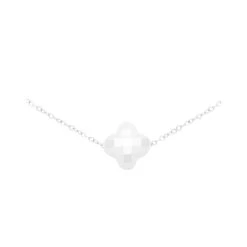 Collier Trèfle Blanc (argent)