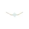 Collier Trèfle Facetté Aqua (plaqué Or) -Jollia Soldes Magasin collier trefle bleu clair