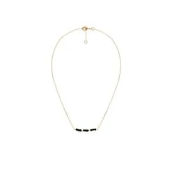 Collier Petit Dragée Noir (plaqué Or) -Jollia Soldes Magasin colliers dragee noir dore byjollia 1