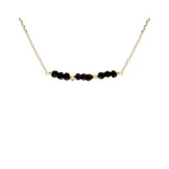 Collier Petit Dragée Noir (plaqué Or)