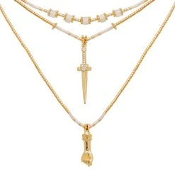 Colliers Superposés Pendentifs (blanc)