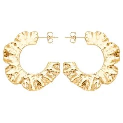 Créoles Martelées Et Dentelées (doré)