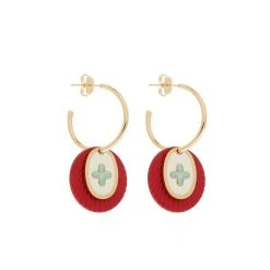 Boucles Créoles Croix Rouge (doré)