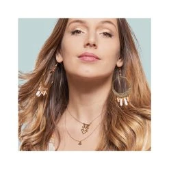 Collier Multirangs Et Triangles (doré) -Jollia Soldes Magasin creoles ethnique rose