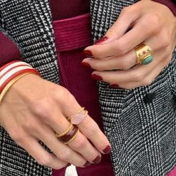 Bague Double Torsade émail (bordeaux) -Jollia Soldes Magasin dear charlotte bague bordeaux