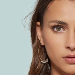 Créoles Pampilles Perles (blanc) -Jollia Soldes Magasin grande creoles pampilles blanches