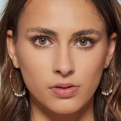 Créoles Pampilles Perles (blanc) -Jollia Soldes Magasin grandes creoles pampilles blanches