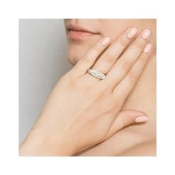 Bague Ovale Plate (argent) -Jollia Soldes Magasin grosse bague argente martele