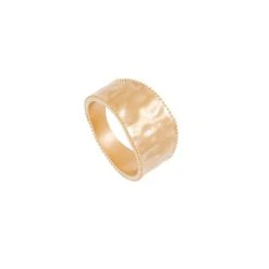 Bague Martelée Et Texturée (plaqué Or) -Jollia Soldes Magasin grosse bague dore martelee