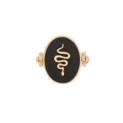 Bague Serpent Réversible (plaqué Or) 12 Bague Serpent Réversible (plaqué Or) -Jollia Soldes Magasin grosse bague noir serpent jollia 1