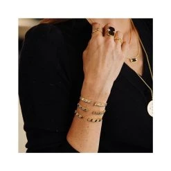 Bracelet Jonc Ouvert Feuille (nacre) -Jollia Soldes Magasin jnc ouvert pierre