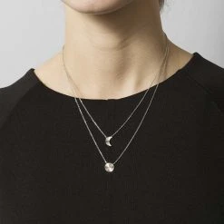 Collier 2 Rangs Pastille Et Lune (argent) -Jollia Soldes Magasin jollia 10231 2 p
