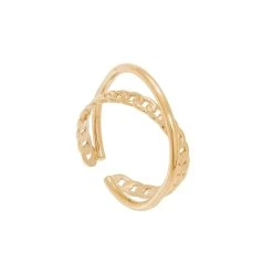 Bague Croisée Maillon Et Lisse (doré)