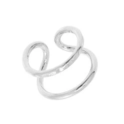 Bague Double Martelée Et Lisse (Argent)