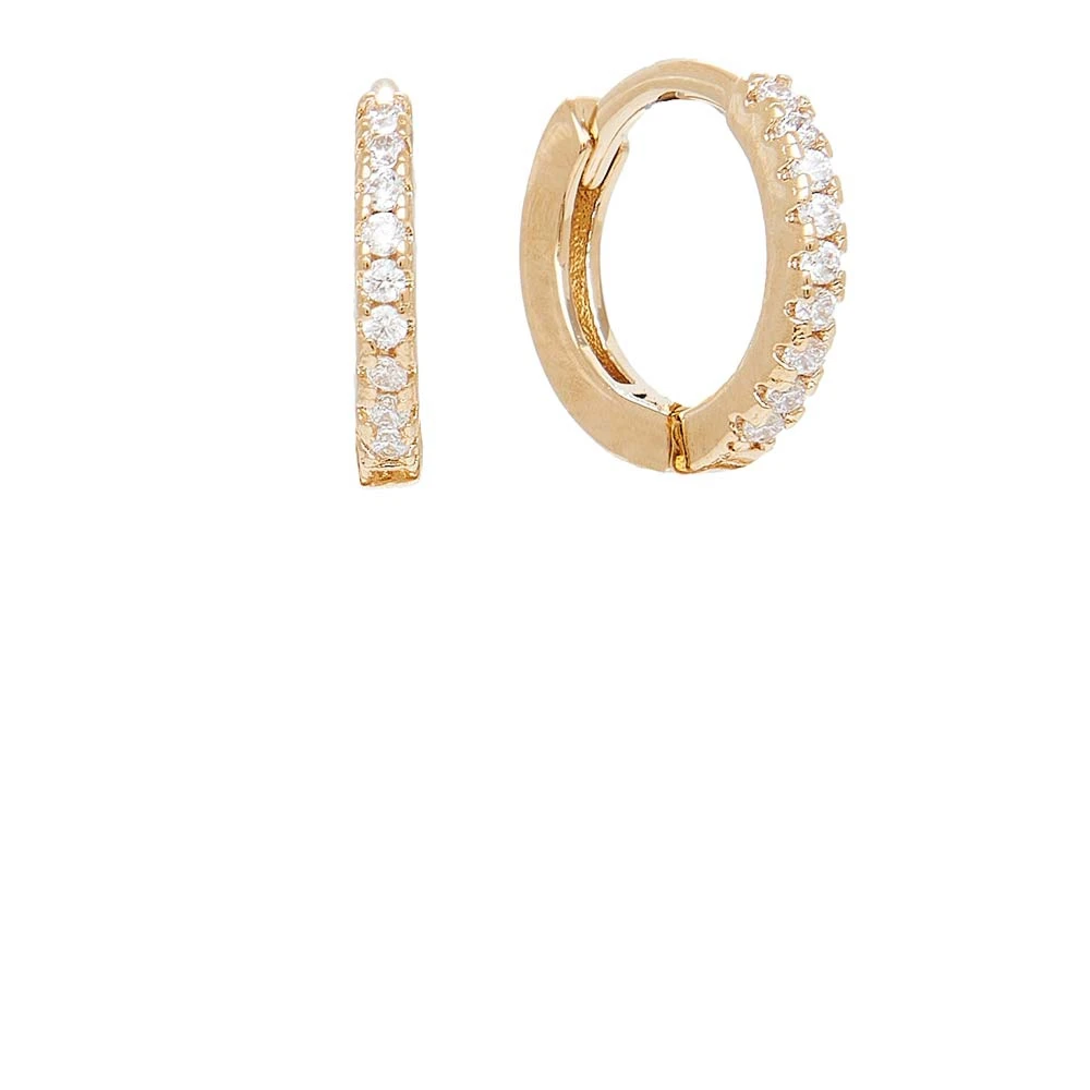 Mini Créoles Barres Zircon (plaqué Or) 5 Mini Créoles Barres Zircon (plaqué Or) – Image 3