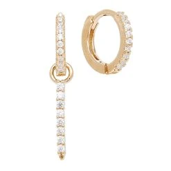 Mini Créoles Barres Zircon (plaqué Or)