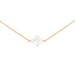 Collier Trèfle Nacré (blanc)
