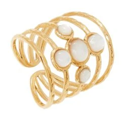 Bague Multi-rangs Nacre (doré) -Jollia Soldes Magasin jollia 19794 1