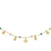 Collier Pierre Vert Et Fleur (doré) -Jollia Soldes Magasin jollia 19805 2