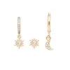Set De Boucles D'oreilles Lune Et étoile (plaqué Or) -Jollia Soldes Magasin jollia 19828