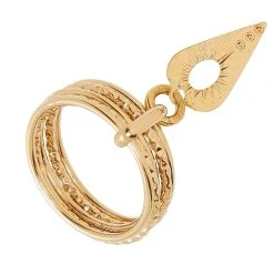 Bague Multirangs Coeur Ajouré (doré)