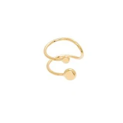 Bague D'oreilles Fine à Double Pastilles (plaqué Or) -Jollia Soldes Magasin jollia 19919