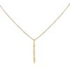 Collier Fine Barre Et Cristaux (plaqué Or)