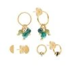 Set De Boucles D'oreilles Turquoise Africaine (doré)