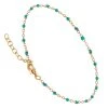 Bracelet émaillé Perles Fines Turquoise (plaqué Or)