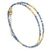 Bracelet Perles Semi-précieuses Bleues Double Rangs (doré) -Jollia Soldes Magasin jollia 20362