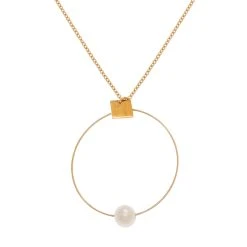 Sautoir Cercle Et Nacre (doré)