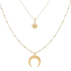 Collier Multirangs étoile Polaire Et Corne (doré)