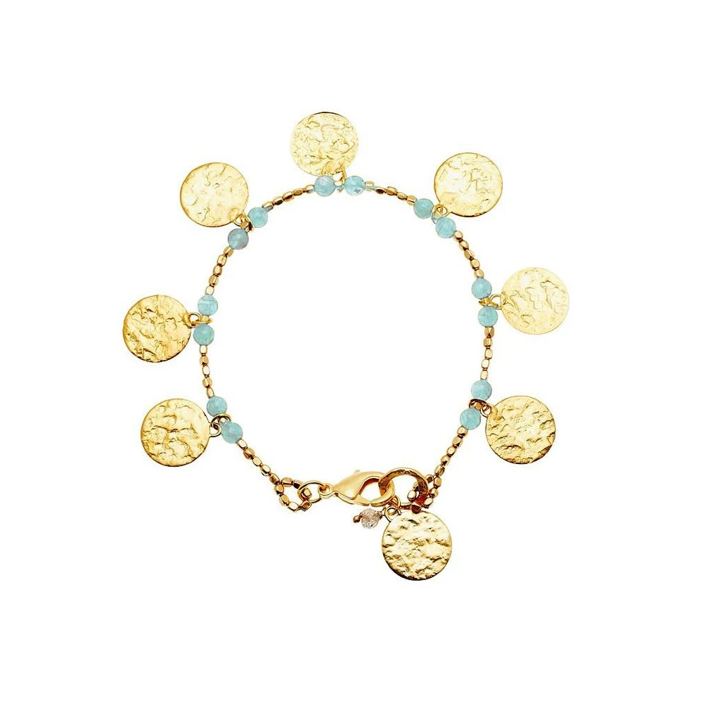 Bracelet Pièces Vert D'eau (doré) 4 Bracelet Pièces Vert D'eau (doré) – Image 2