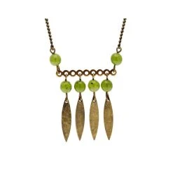 Sautoir Petite Feuille Agate (vert)